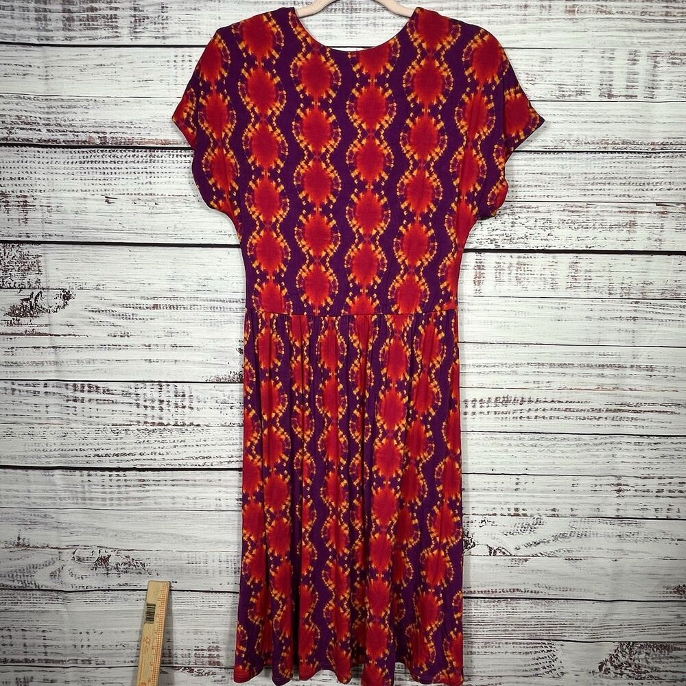 Soft Surroundings Wrap Dress Kaveri Ikat Tie Dye Midi Stretch Women’s Small - Picture 7 of 12